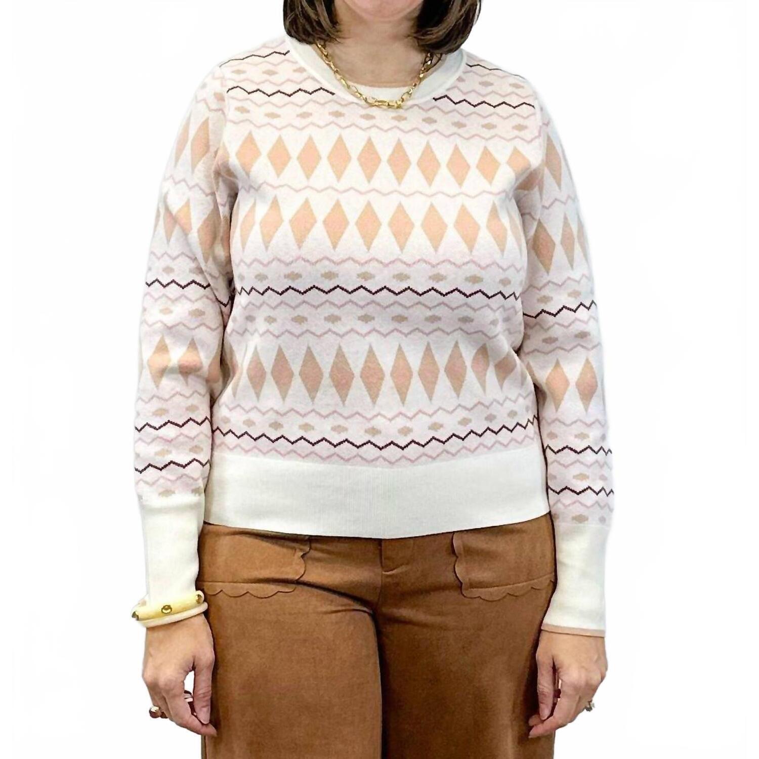 New &Merci Diamond Drift Sweater In Cream